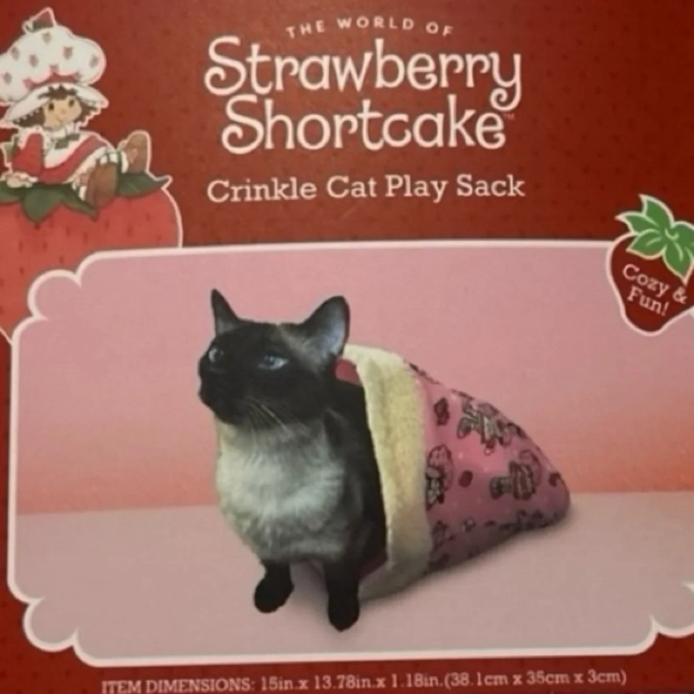 STRAWBERRY SHORTCAKE PET CAT CRINKLE CAT PLAY SACK